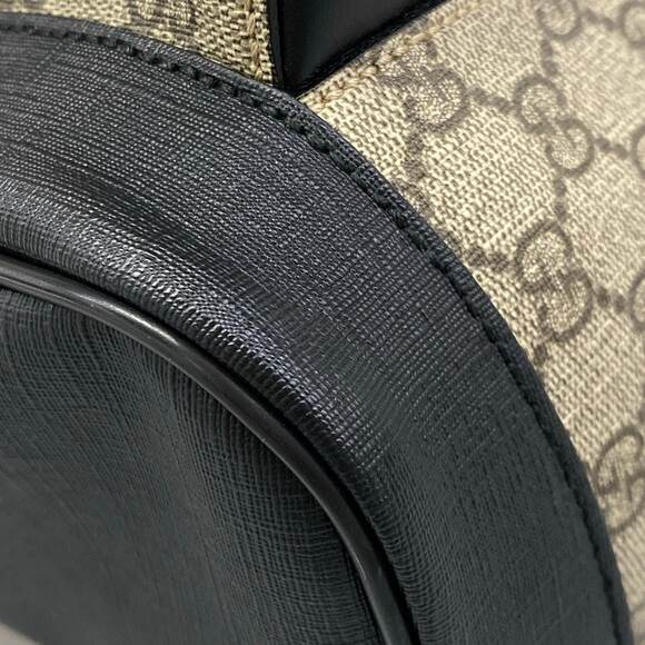 Gucci GG Supreme Backpack 406370 Beige Black PVC Leather main image 13